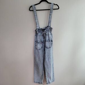 Vintage overalls‎ light wash bow detail preppy gorpcore cottage boho